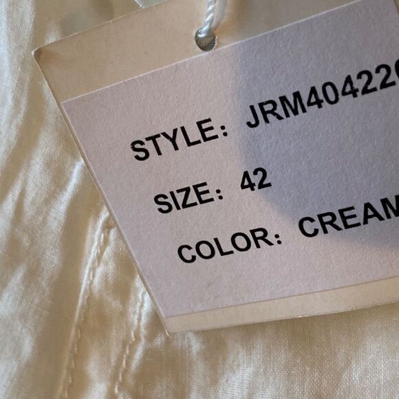 0098 Jarbo Cream Cropped Wide Leg Pants Size 42 NWT - Picture 8 of 17